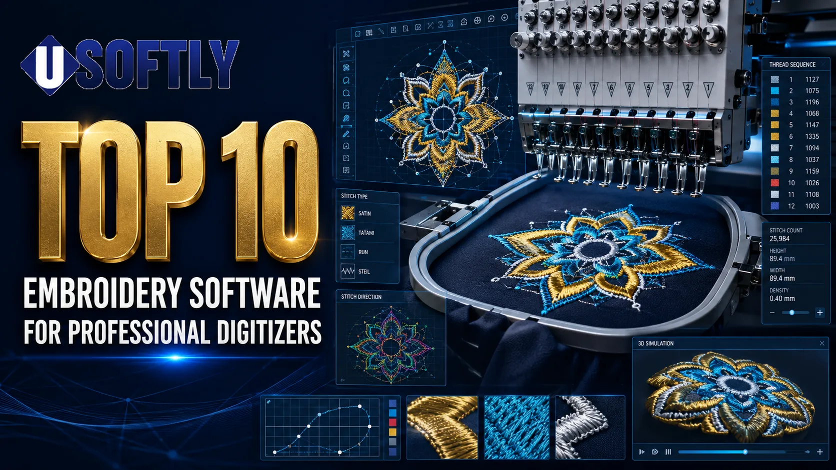 Top 10 Embroidery Software for Professional Digitizers